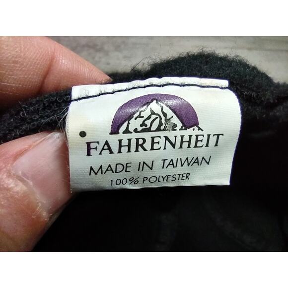 Vintage Yellowstone National Park Snowflake Black Fleece Fahrenheit Hat Cap - Picture 8 of 9